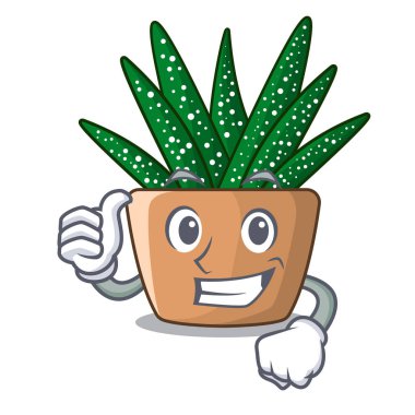 Karakter küçük zebra kaktüs bitki pot yaşasın