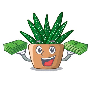 Bahçe vektör çizim çiçek açan para karikatür zebra kaktüs ile