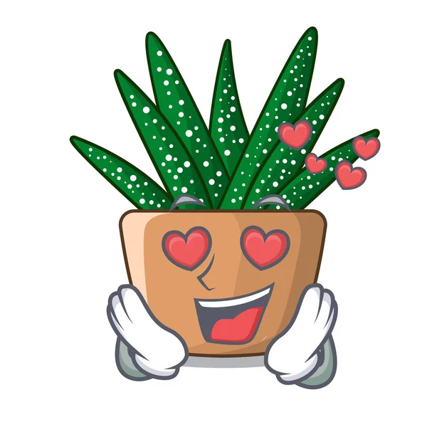 Miłość Kreskówka Zebra Kaktus Kwitnący Ogród Wektorowych Ilustracji — Wektor stockowy
