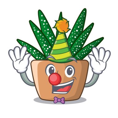 Palyaço karikatür zebra kaktüs bitkiye Parkı vektör çizim