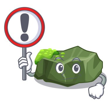 İşareti karikatür yeşil kaya örneği yüksek dereceli vektör çizim ile