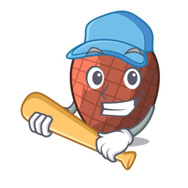 Beyzbol karakter karikatür moriche palmiye meyve vektör çizim üzerinde oynama