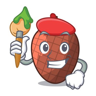 Sanatçı karakter karikatür moriche palmiye meyve illüstrasyon vektör