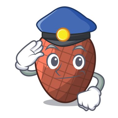 Polis karakter karikatür moriche palmiye meyve vektör çizim