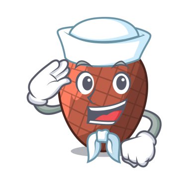 Denizci karakter karikatür moriche palmiye meyve illüstrasyon vektör