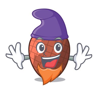 Elf karakter karikatür moriche palmiye meyve illüstrasyon vektör