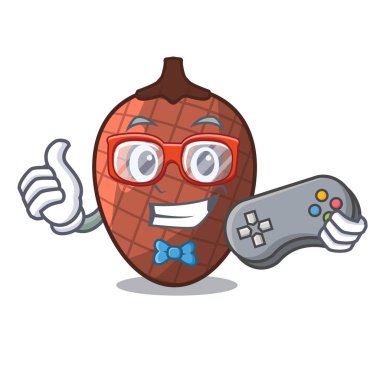 Oyun Maskot karikatür moriche palmiye meyve illüstrasyon vektör
