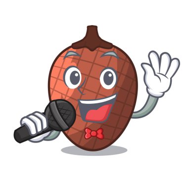 Şarkı maskot karikatür moriche palmiye meyve vektör çizim