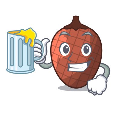 Moriche palmiye meyve vektör çizim suyu maskot çizgi film ile