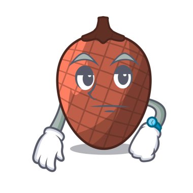 Meyve mauritia flexuosa isolateed çizgi film vektör çizim üzerinde bekleyen