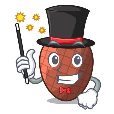 Sihirbaz meyve mauritia flexuosa isolateed çizgi film vektör çizim üzerinde