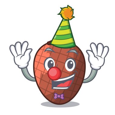 Palyaço meyve mauritia flexuosa isolateed çizgi film vektör çizim üzerinde