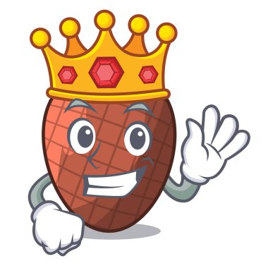 Kral mauritia flexuosa isolateed çizgi film vektör çizim üzerinde meyve