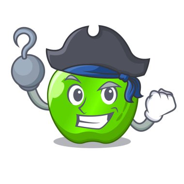 Büyük parlak yeşil elma vektör çizim korsan karikatür