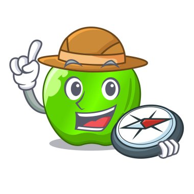 Çizgi film vektör çizim Gezgini mükemmel taze yeşil elma