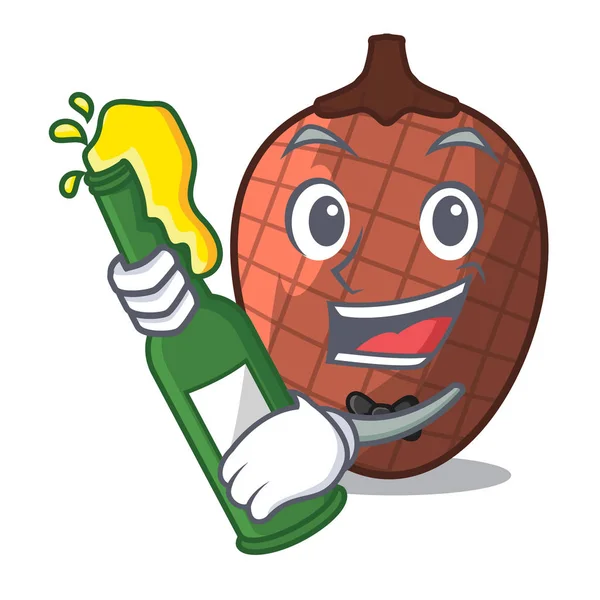 Beer Fruits Mauritia Flexuosa Isolateed Cartoon Vector Illustration — Stock Vector