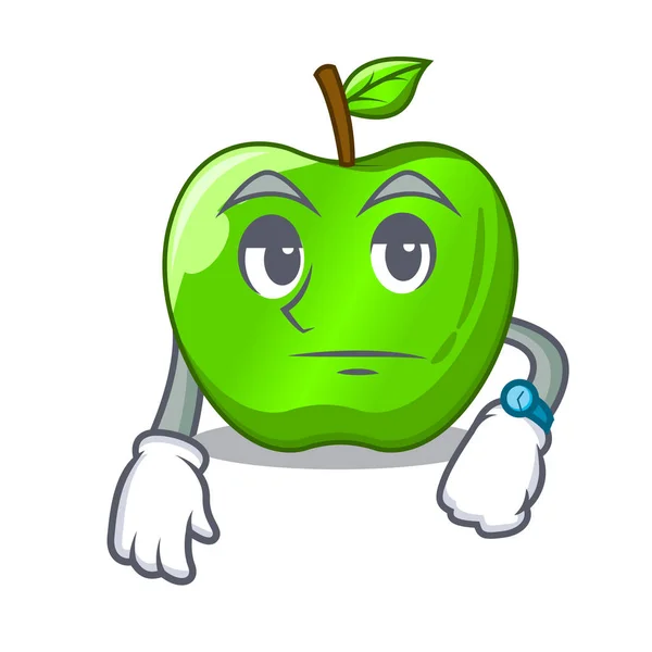 Čekání Zelené Smith Apple Izolované Kreslené Vektorové Ilustrace — Stockový vektor