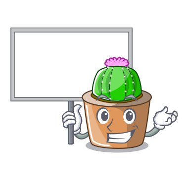 Star kaktüs vektör çizim kurulu karakter karikatür çiçek getirmek