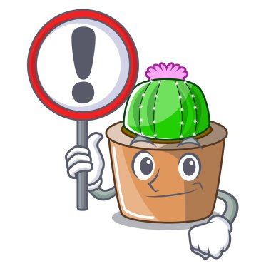 İşareti karakter karikatür çiçek yıldız kaktüs vektör çizim ile