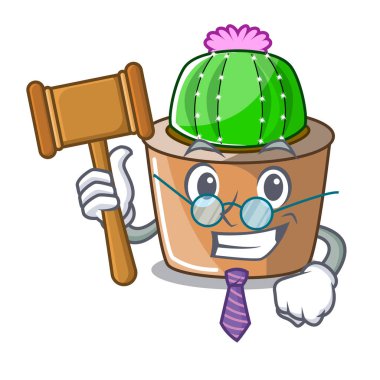 Yargıç maskot star kaktüs süslemeleri Bahçe vektör çizim