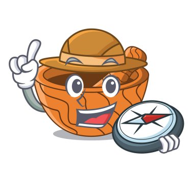 Explorer karikatür ahşap harçları ile metalik dibekler