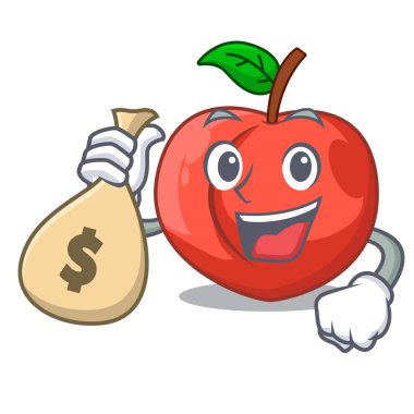 Para çantası Kuru soğan ile karikatür izole yaprak ile