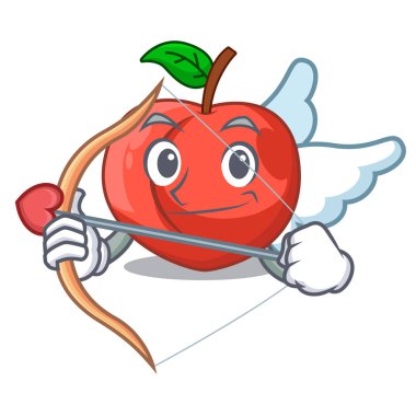 Aşk tanrısı nektarin karikatür izole yaprak ile