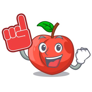 Nektarin maskotu izole köpük parmak meyvesi