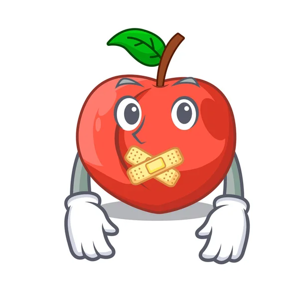 Fruta silenciosa de nectarina isolada em mascote — Vetor de Stock