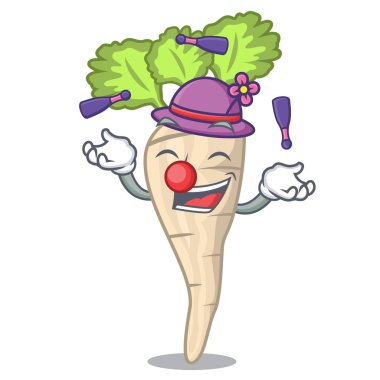 Taze organik yabani havuç sebze karikatür tarzı hokkabazlık