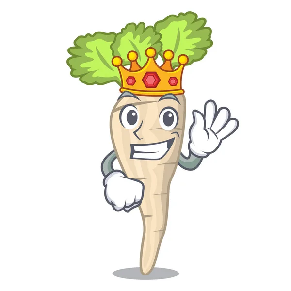 Raja segar organik parsnip gaya kartun sayuran - Stok Vektor