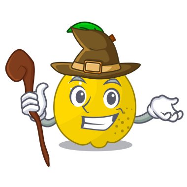 Cadı olgun sarı ayva meyve maskot