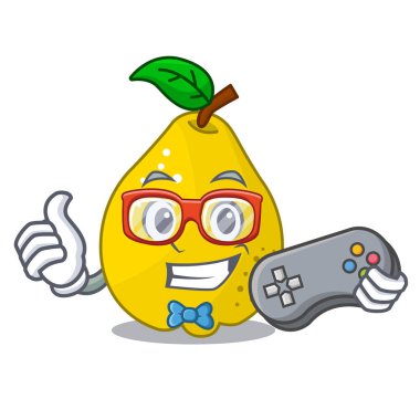 Maskot oyun olgun sarı ayva meyve