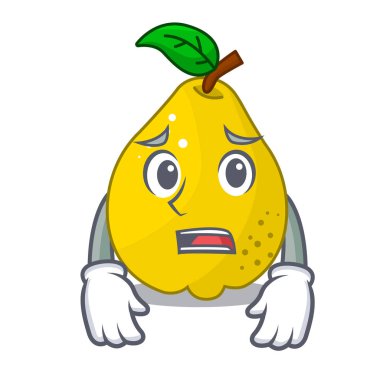 Maskot korkuyor olgun sarı ayva meyve