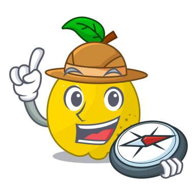 Explorer olgun sarı ayva meyve maskot