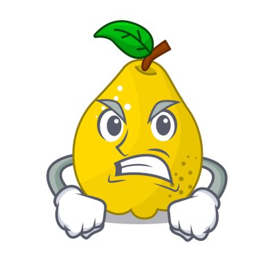 Maskot kızgın olgun sarı ayva meyve
