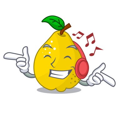 Maskot dinleme müzik olgun sarı ayva meyve