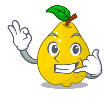 Bana tatlı ayva maskot karikatür izole de