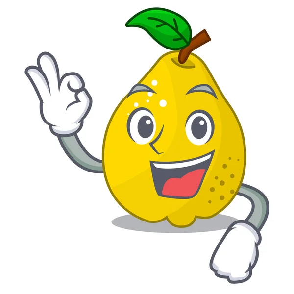 Oke bos cartoon van sappige gele kweeperen vruchten — Stockvector