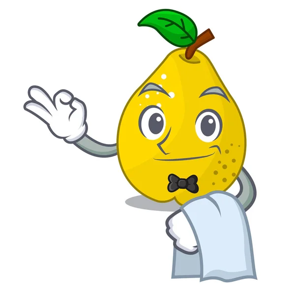 服务员成熟的黄色木瓜水果吉祥物 — 图库矢量图片