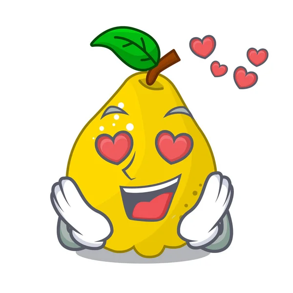 En el amor madura fruta de membrillo amarillo en la mascota — Vector de stock