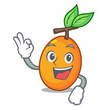 Taze sulu Sarı Erik karikatür vektör illüstrasyon izole Tamam