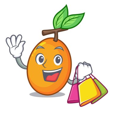 Taze sulu Sarı Erik izole karikatür vektör çizim üzerinde alışveriş