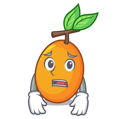 Korkarım olgun sarı erik ağacı karikatür illüstrasyon vektör