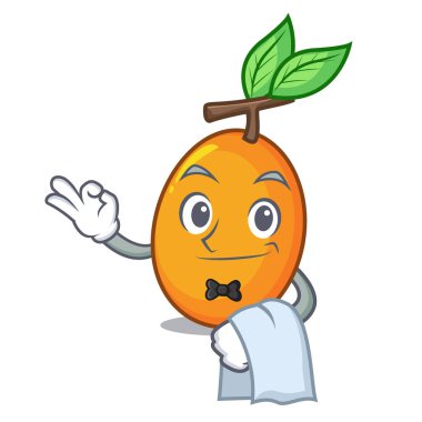 Garson olgun sarı erik ağacı karikatür illüstrasyon vektör