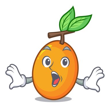 Sürpriz olgun sarı erik ağacı karikatür illüstrasyon vektör