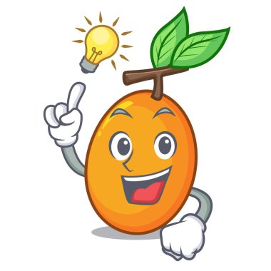 Maskot vektör illüstrasyon izole bir fikir tatlı Sarı Erik var