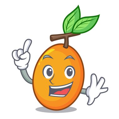 Maskot vektör illüstrasyon izole parmak tatlı Sarı Erik