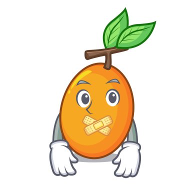 Sessiz tatlı Sarı Erik maskot vektör illüstrasyon izole