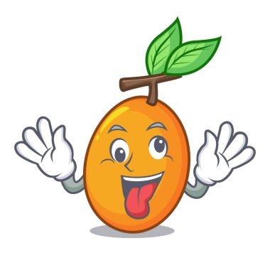Deli tatlı Sarı Erik maskot vektör illüstrasyon izole